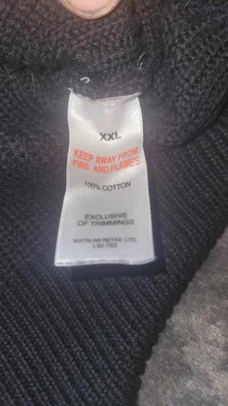 Men’s Black Cotton Jumper – XXL (Matalan EASY)