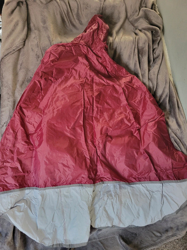 Sheerlines Burgundy Waterproof Rain Poncho with Reflective Detail