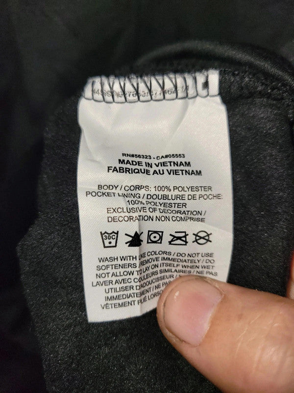 Nike Dri-FIT Black Hoodie with Repeating Logo Design - Size L