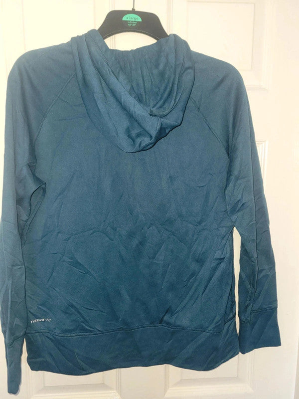 Nike Therma-FIT Hoodie (XL) - Teal Blue Pullover with Pouch Pocket