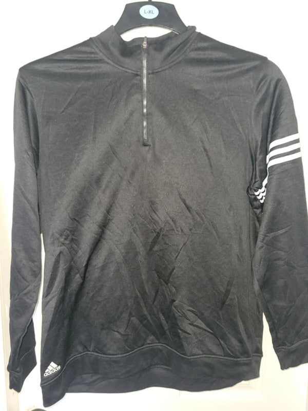 Adidas Black Climalite Golf 1/4 Zip Long Sleeve Top - Size XL