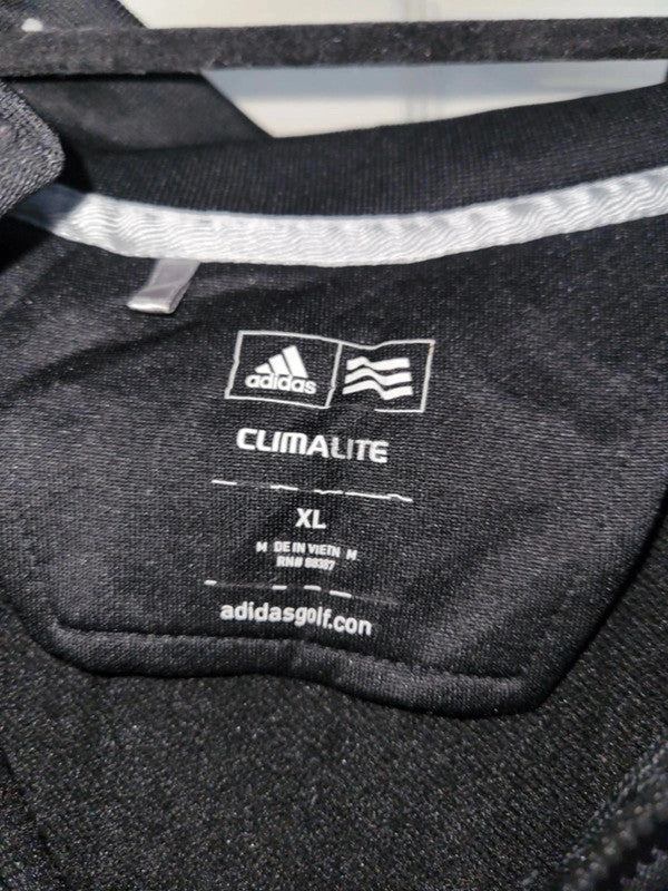 Adidas Black Climalite Golf 1/4 Zip Long Sleeve Top - Size XL