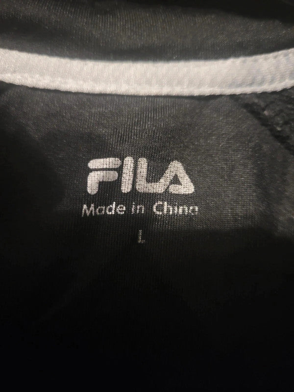 FILA Black & Grey Long Sleeve ¼ Zip Top