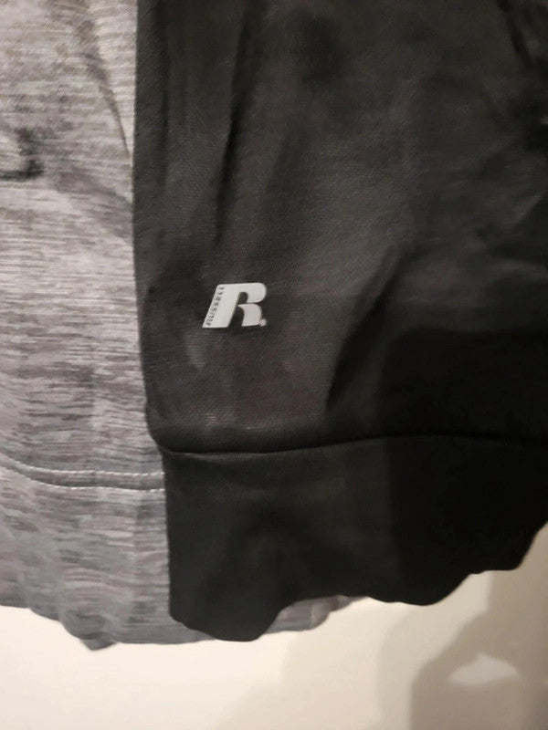 Russell Athletic Black & Grey Dri-Power Fleece Zip-Up Hoodie 2XL