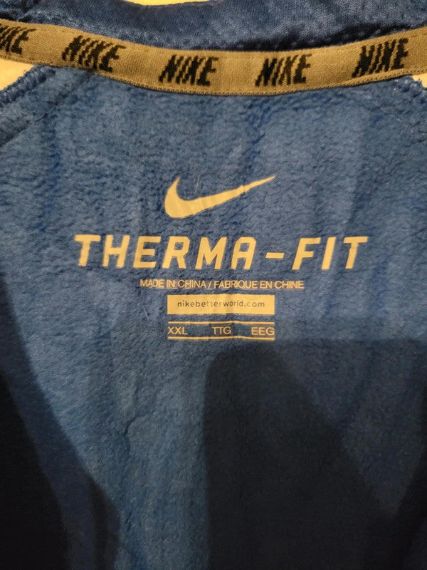 Vintage Nike Therma-FIT Blue White Baseball Sleeveless Quarter Zip Size XXL