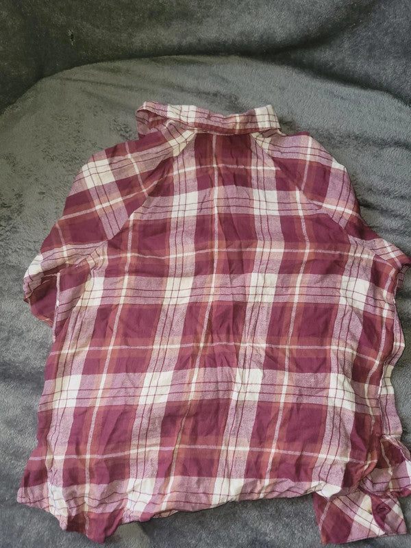 Primark Burgundy and White Flannel Shirt