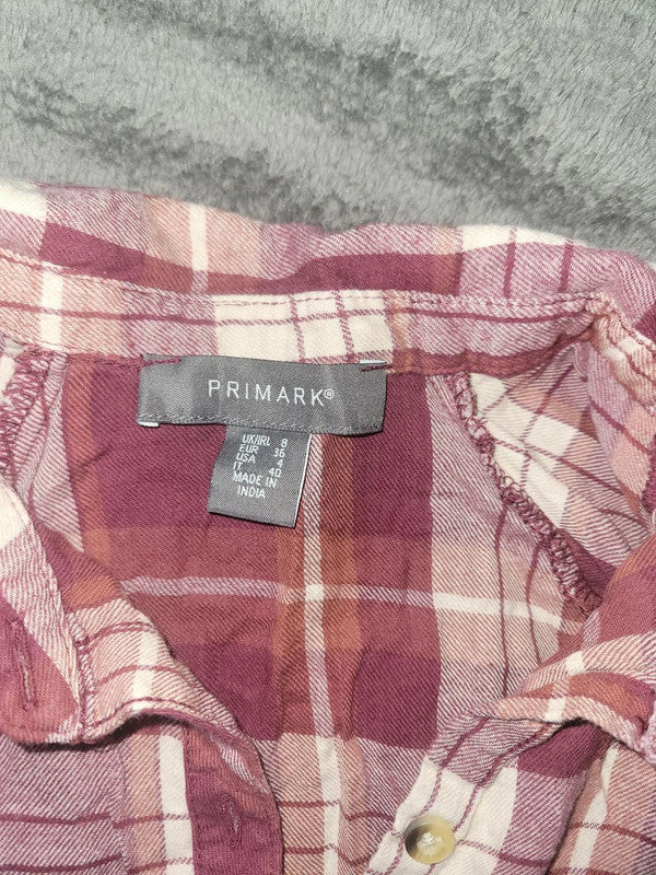 Primark Burgundy and White Flannel Shirt