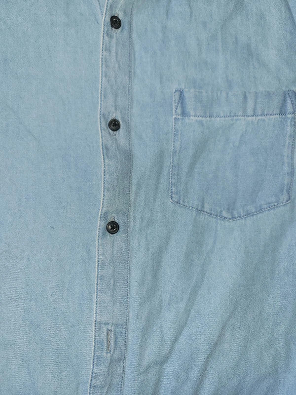 Primark Light Blue Denim Regular Fit Short Sleeve Shirt Size XXL