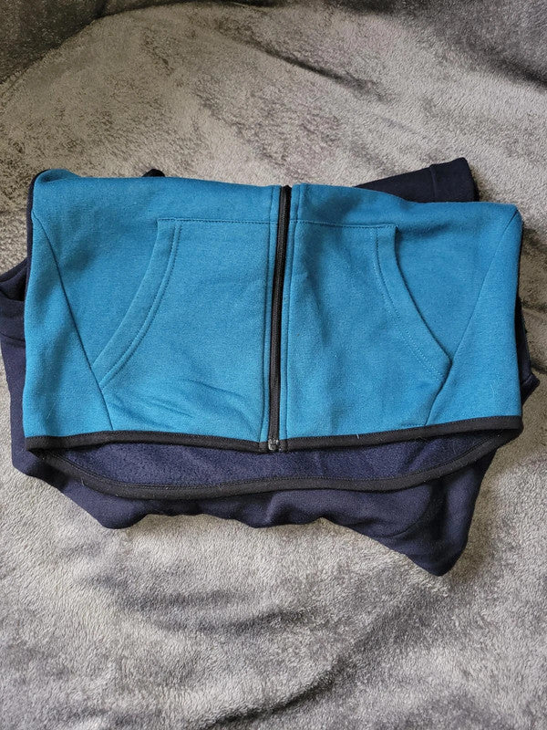 Nike Air Navy and Blue Zip-Up Hoodie - Size S