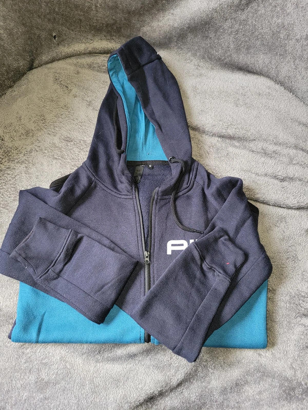 Nike Air Navy and Blue Zip-Up Hoodie - Size S