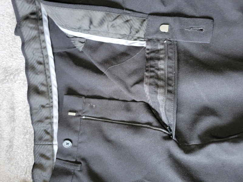 Men's George Black Regular Fit Trousers - 42W 31R