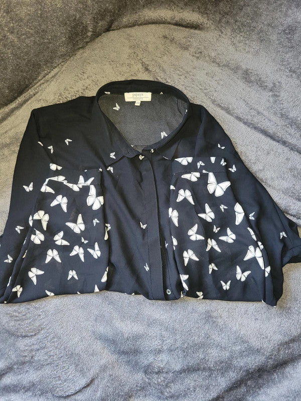 Papaya Weekend Butterfly Print Blouse