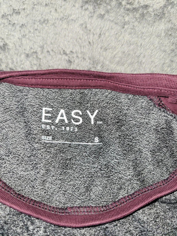 Easy Burgundy and Grey Sports Top - Size S