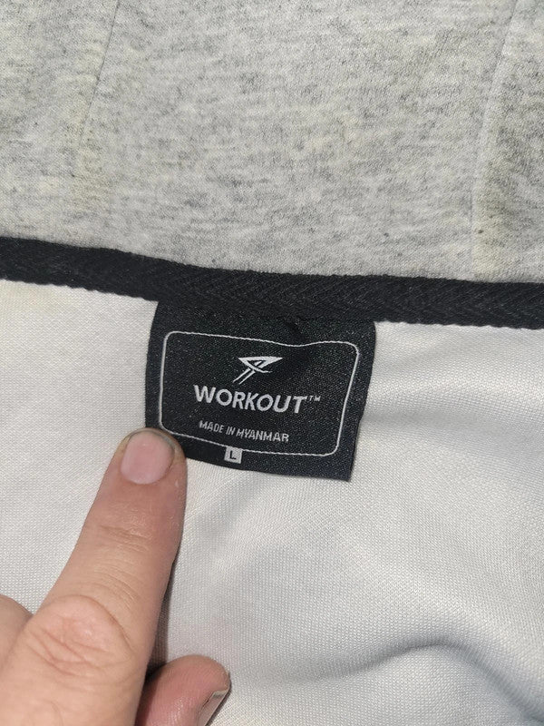 Grey Cropped Zip-Up Hoodie with Reflective Stripe