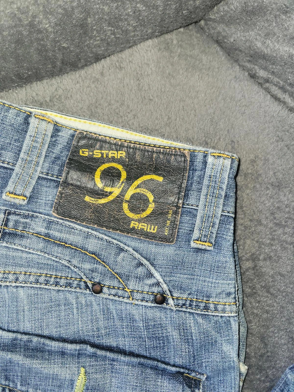 G-Star Raw GS3301 96 Denim Jeans W32 L30 Light Wash Y2K