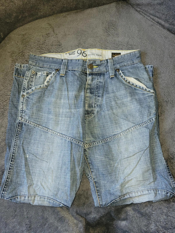 G-Star Raw GS3301 96 Denim Jeans W32 L30 Light Wash Y2K
