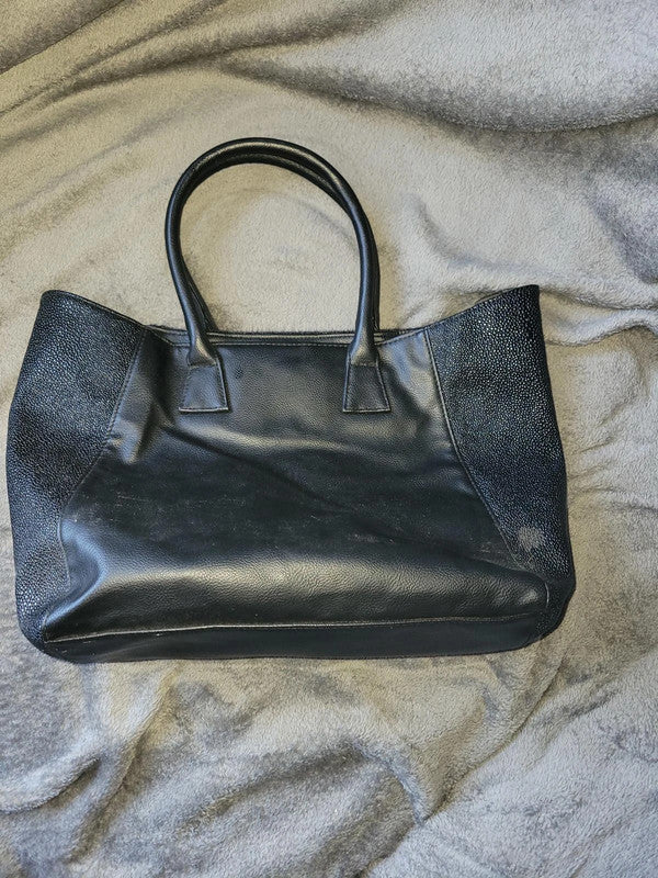 Lipsy Black Faux Fur & Leather Effect Bag