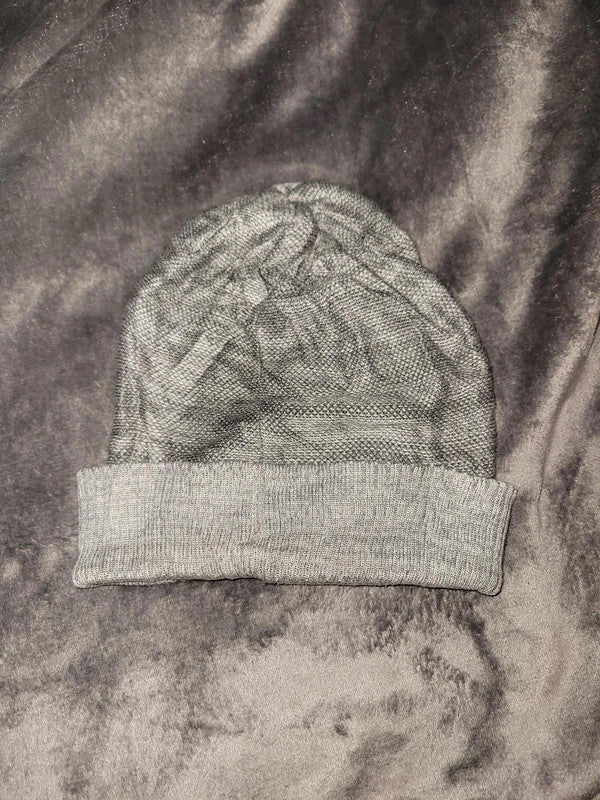 Nike Grey Beanie Hat - Ribbed Cuff Design
