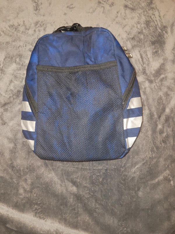 Adidas Small Blue Backpack – Reflective 3-Stripes – Kids / Mini Bag