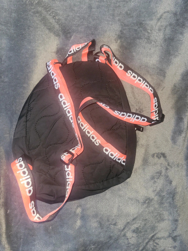 Adidas Black Mini Backpack – Logo Straps & Front Zip Pocket