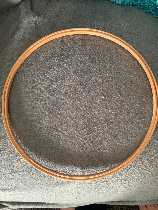large wooden embroidery hoop