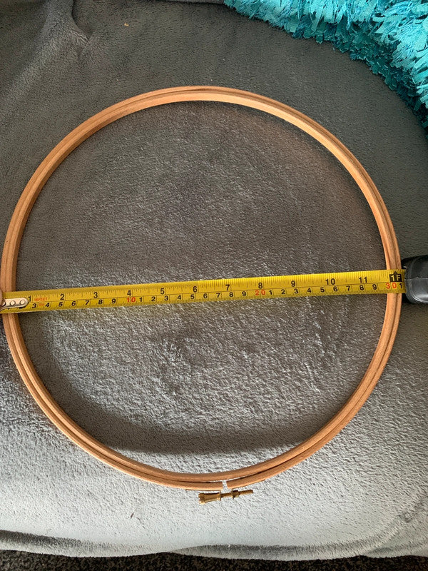 large wooden embroidery hoop