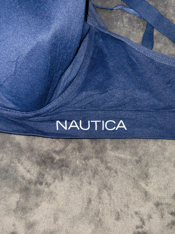 Nautica Intimates Navy Blue Bra 40DD Underwire Padded