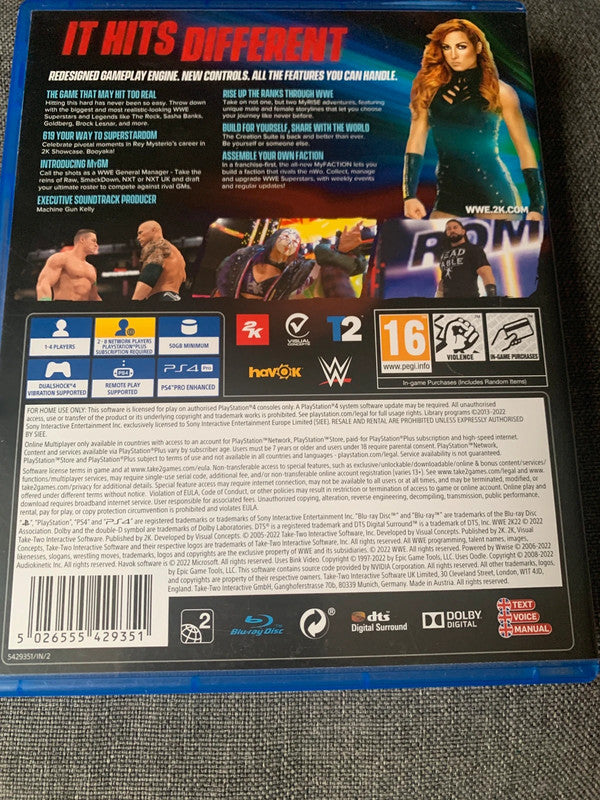 WWE 2K22 for PlayStation 4.