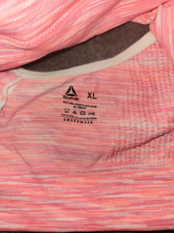 Reebok Sports Bra – Pink Marl – Adjustable Straps – Size XL