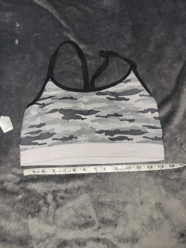 Reebok Sports Bra – Grey Camo Print – Size L