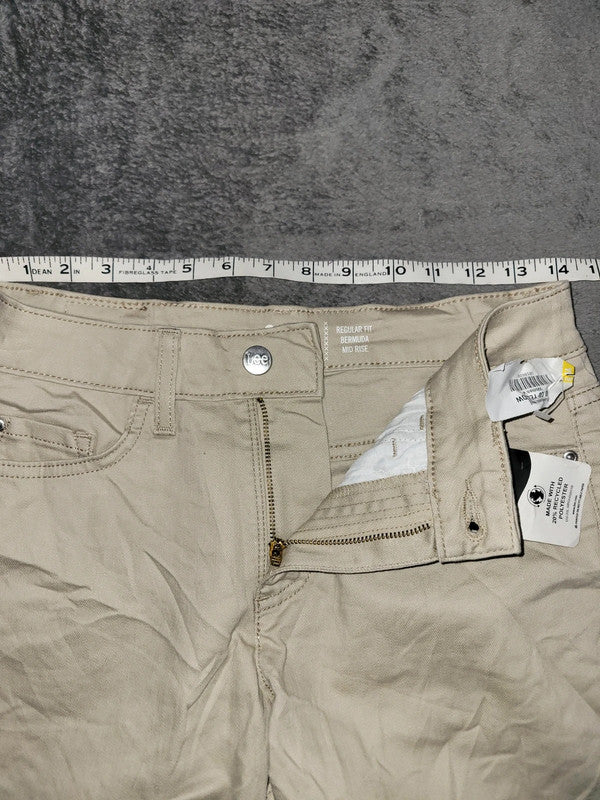 Lee Women’s Regular Fit Bermuda Shorts – Mid Rise – Khaki – Size 6