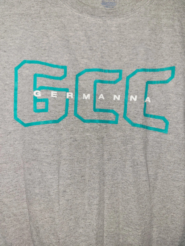 Vintage Champion Germanna GCC Graphic T-Shirt – Grey – Size Small