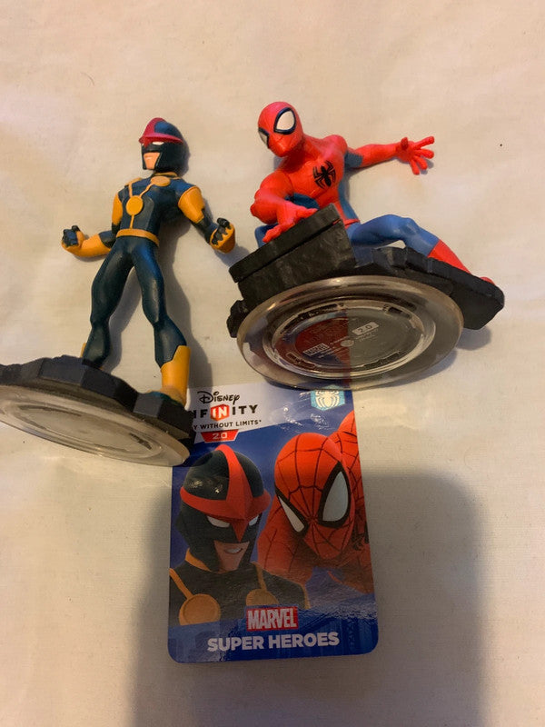 Spider-Man and Nova, both from the Marvel Super Heroes line in Disney Infinity 2.0.
