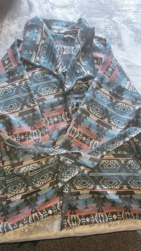 So Fabulous! Waterfall Cardigan – Aztec Print – Size 28