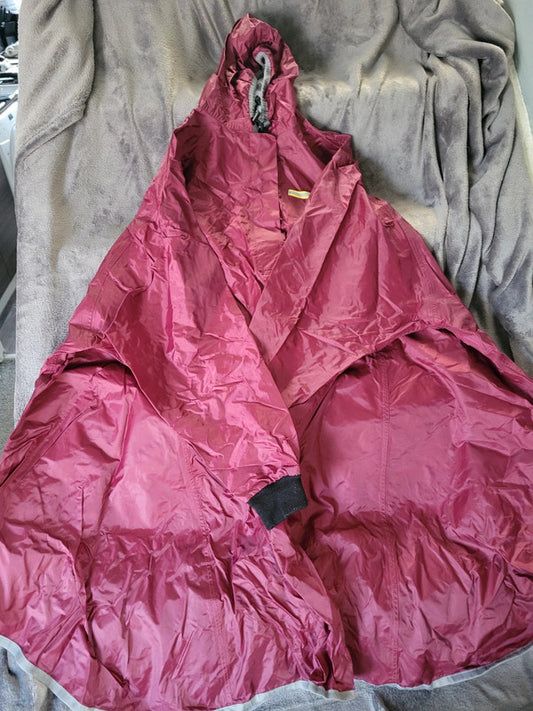 Sheerlines Burgundy Waterproof Rain Poncho with Reflective Detail