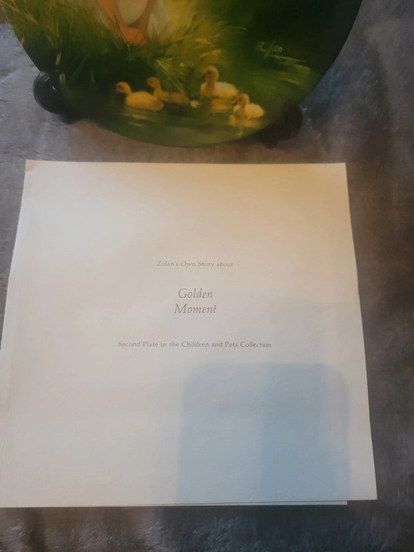 Vintage Donald Zolan "Golden Moment" Collector's Plate