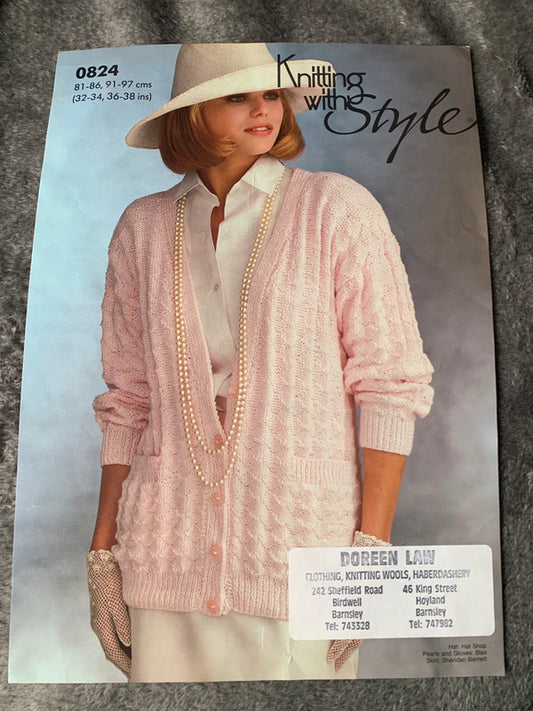 Knitting with Style Pattern 0824 – Longline Cardigan 32–38in
