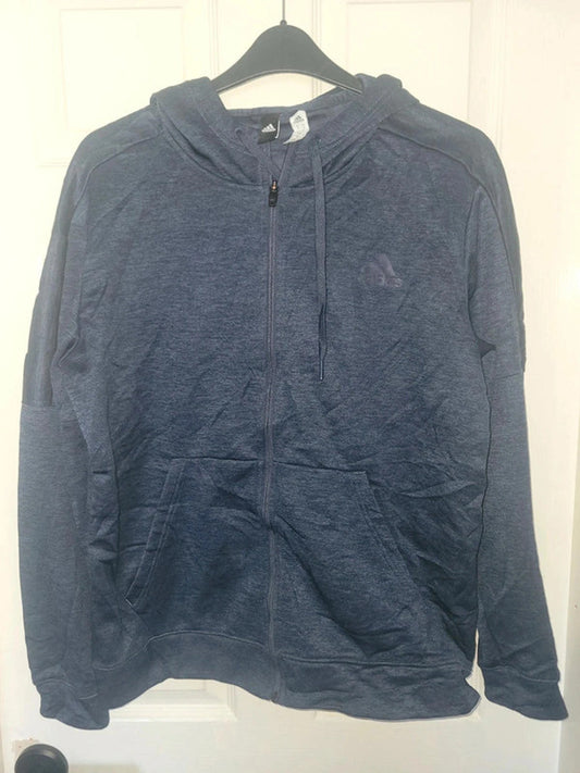 Men's Navy Adidas Full Zip Hoodie - Size Large