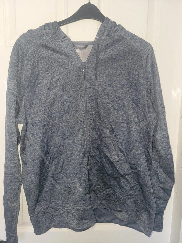 Adidas Climawarm 2XL Full-Zip Hoodie - Blue/Grey Melange