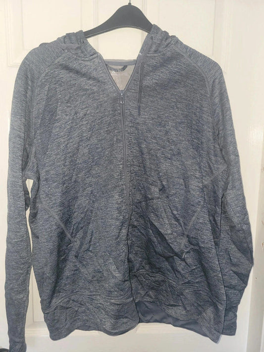 Adidas Climawarm 2XL Full-Zip Hoodie - Blue/Grey Melange