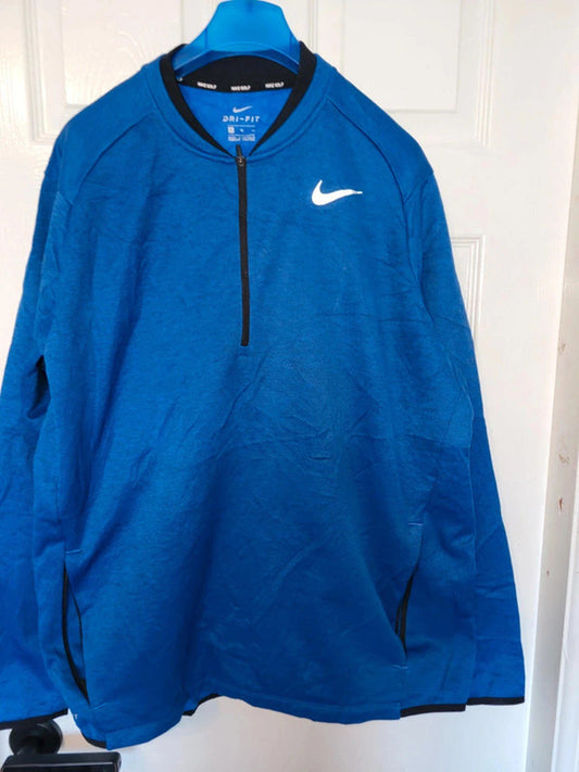 Nike Golf Royal Blue Dri-FIT 1/4 Zip Sweatshirt - Men's XL