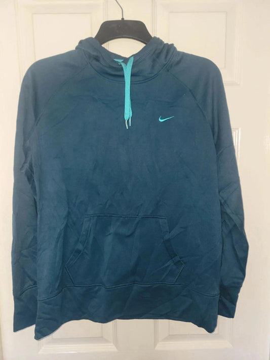 Nike Therma-FIT Hoodie (XL) - Teal Blue Pullover with Pouch Pocket