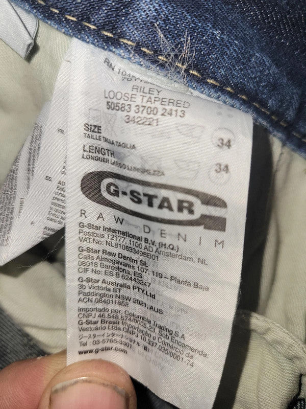 G-Star Raw 3301 Loose Tapered Jeans - Size 34x34
