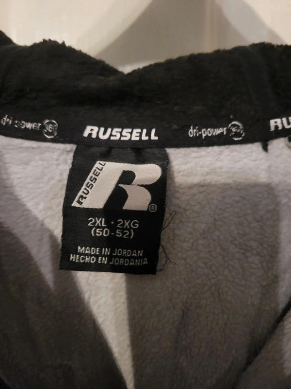Russell Athletic Black & Grey Dri-Power Fleece Zip-Up Hoodie 2XL