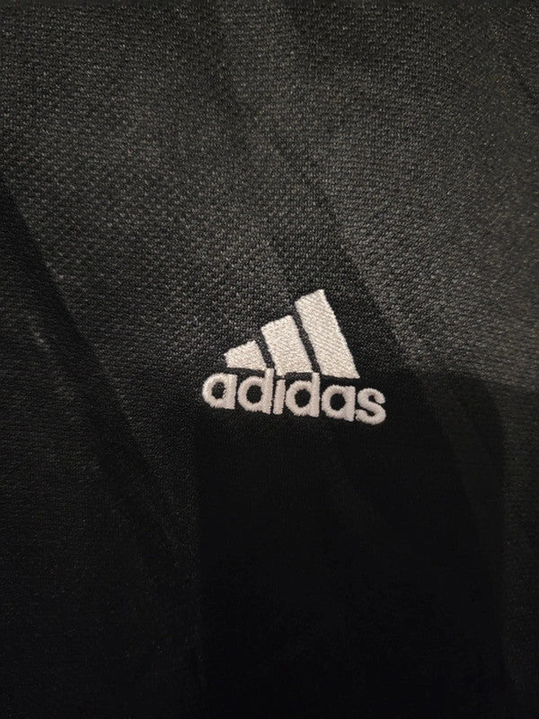 Adidas Black Hoodie with White Stripes - Size M