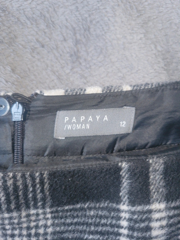 Papaya Plaid Mini Skirt