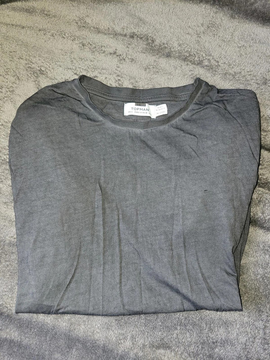 Topman Dark Grey Washed T-shirt - Small | Everyday Essential Tee
