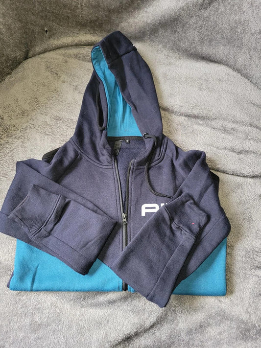 Nike Air Navy and Blue Zip-Up Hoodie - Size S