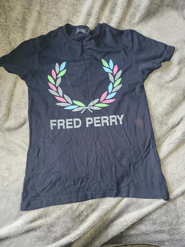 Fred Perry Classic T-Shirt, Navy Blue, Size Small