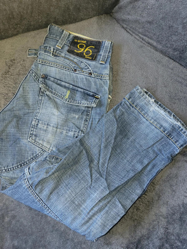 G-Star Raw GS3301 96 Denim Jeans W32 L30 Light Wash Y2K
